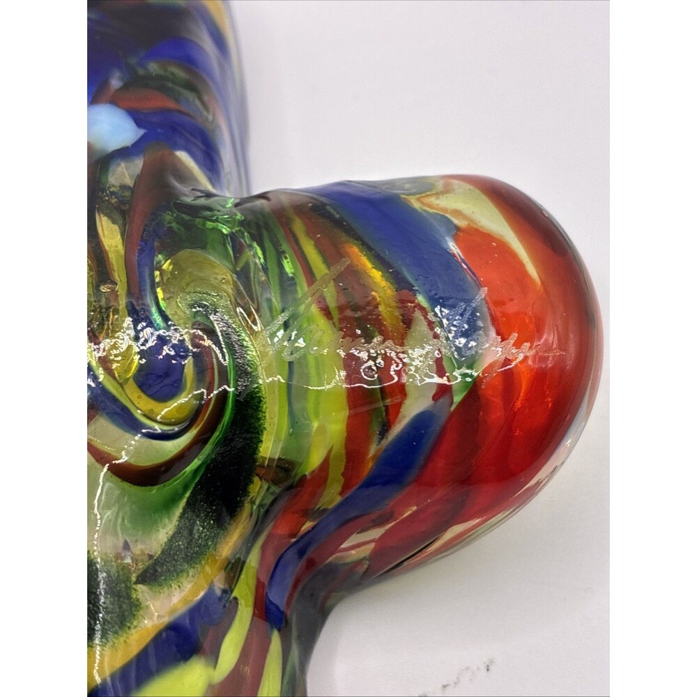 James Hayes Handmade Glass Cross Multi-Colored Signed 6.5x4.5 - Picture 2 of 4
